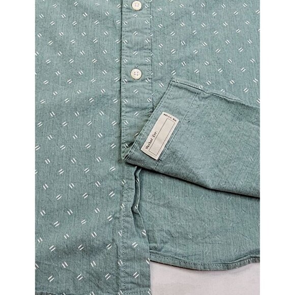 J. Crew Slim Untucked Stretch Size Large Green White Pattern Button Down Shirt - Picture 7 of 10